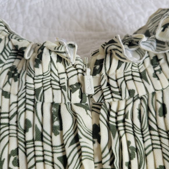 Chloe Pintucked Crepe Psychedelic Flower Print Shift Dress Size 42 - Picture 4 of 13